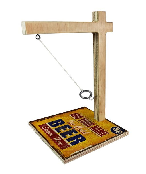 ADD YOUR NAME Large Tabletop Ring Toss Game - Ice Cold Beer