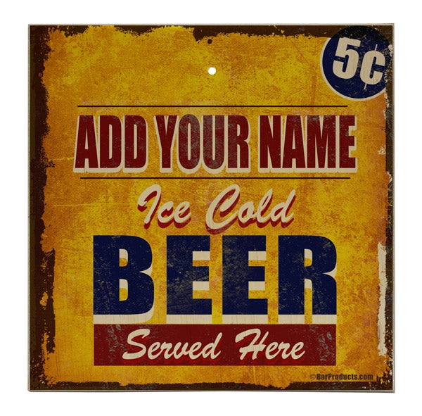 ADD YOUR NAME Large Tabletop Ring Toss Game - Ice Cold Beer