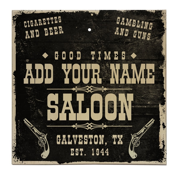 ADD YOUR NAME Large Tabletop Ring Toss Game - Saloon