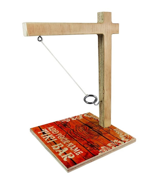 ADD YOUR NAME Large Tabletop Ring Toss Game - Tiki