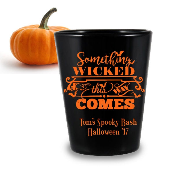 CUSTOMIZABLE - 1.75oz Black Shot Glass - Wicked Halloween Design