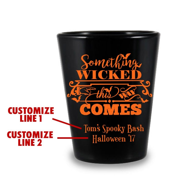 CUSTOMIZABLE - 1.75oz Black Shot Glass - Wicked Halloween Design