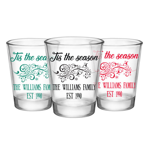 CUSTOMIZABLE - 1.75oz Clear Shot Glass- Tis the Season