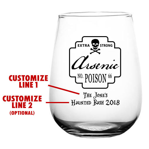 CUSTOMIZABLE - Stemless Wine Glass - 17 ounce - Poison