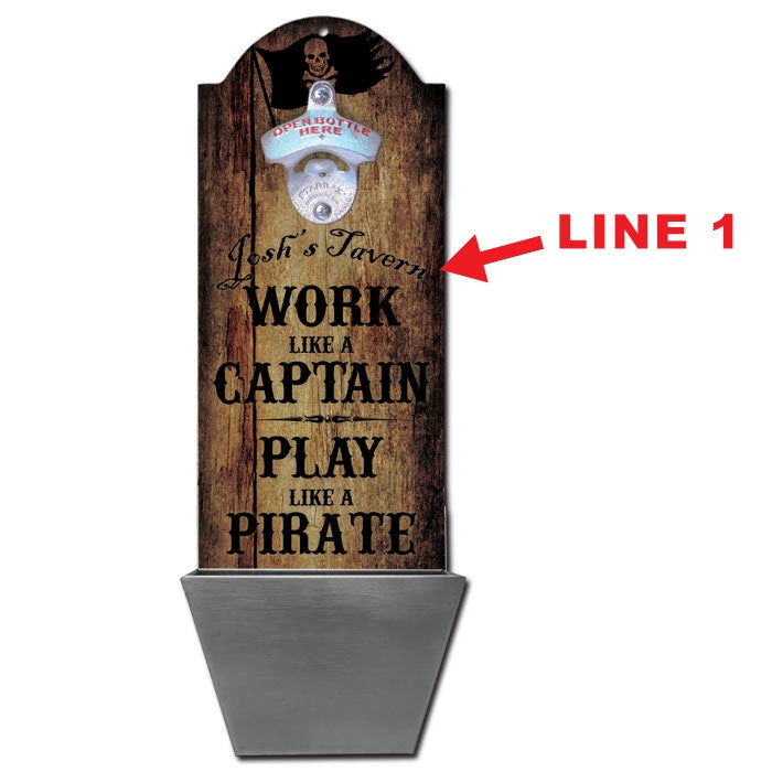 Custom Round Top Plaque with Cap Catcher - Play Like a Pirate