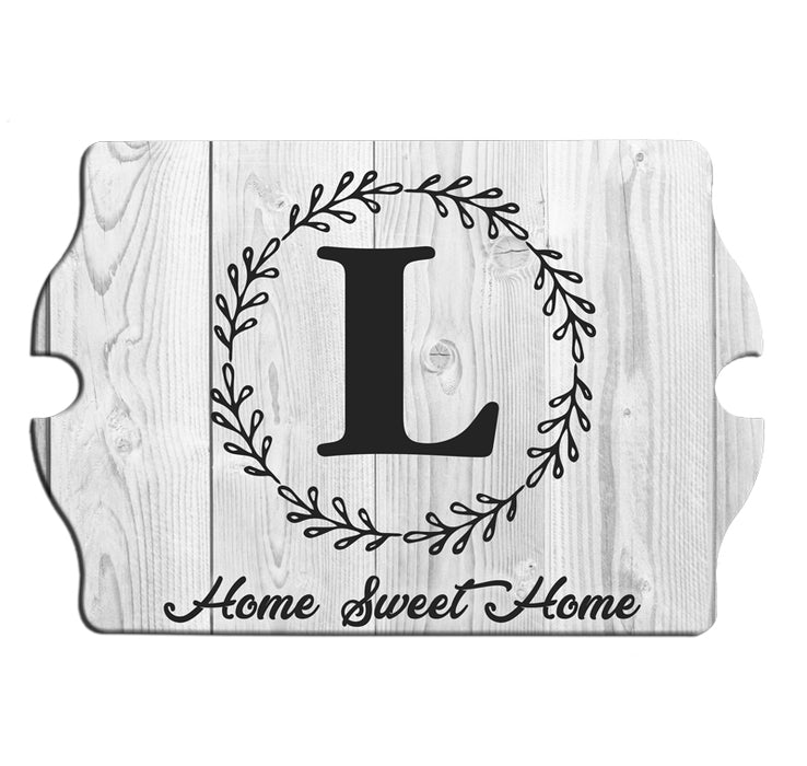 Custom Tavern Shaped Wood Bar Sign - Whitewash Monogram