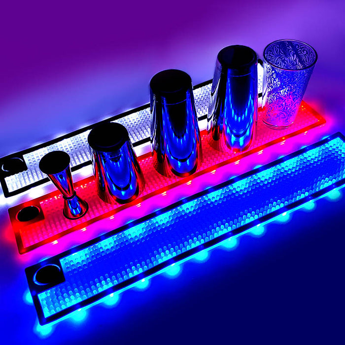 LED Bar Mats (3 3/4" W x 23 3/8" L) - 3 Color Options - Red, White, and Blue