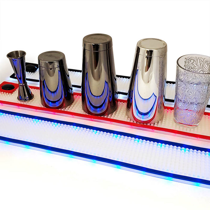 LED Bar Mats (3 3/4" W x 23 3/8" L) - 3 Color Options - Red, White, and Blue