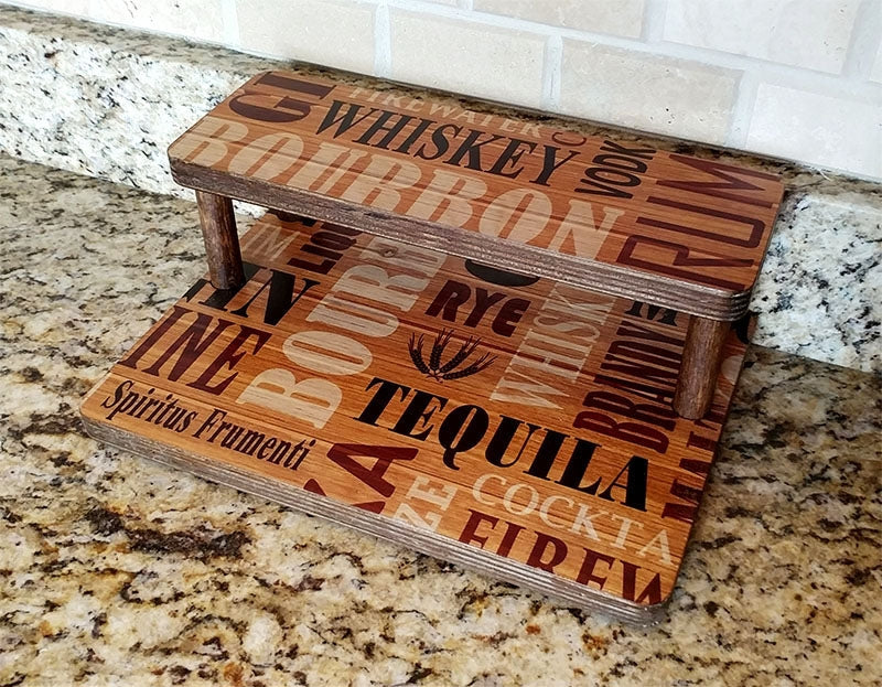 Counter Caddies™ - "LIQUOR" Themed Artwork - Straight Shelf - empty