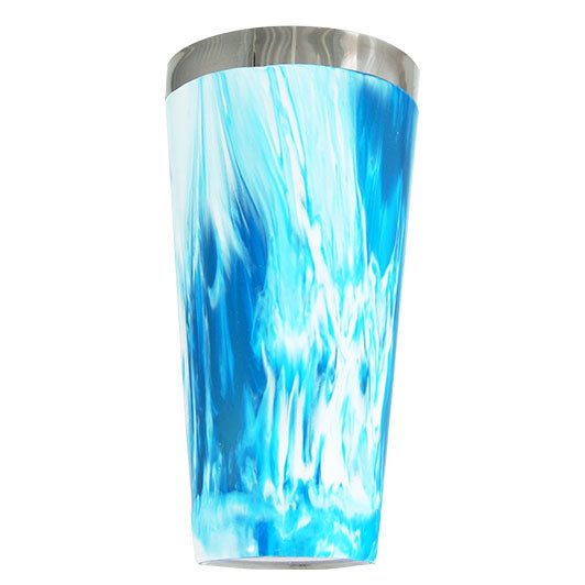 Blue/White Swirl Vinylworks MAKO - 30 oz. Cocktail Shaker Tin