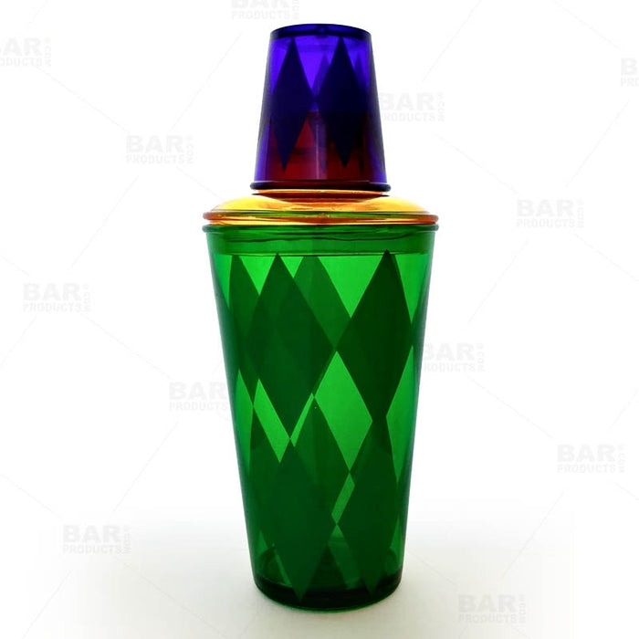 Cocktail Shaker 16 oz. - Plastic 3 Piece - Mardi Gras