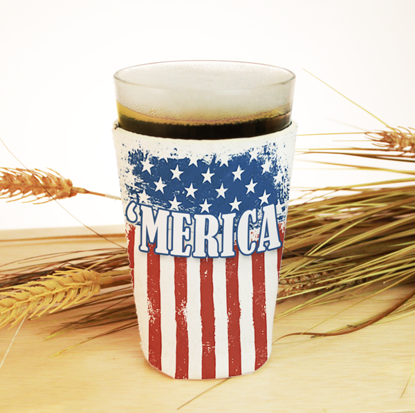 ADD YOUR NAME Pint Glass Cooler - 'MERICA