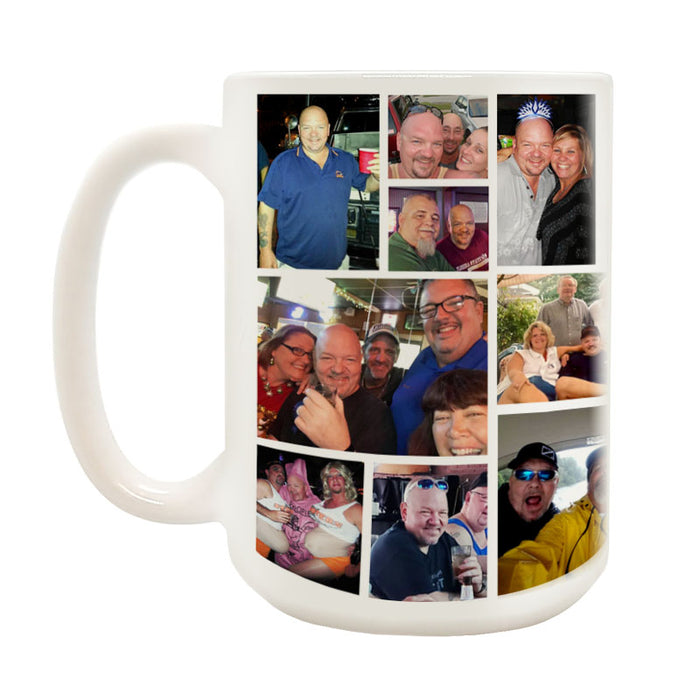 CUSTOM Memorial Coffee Mug - 22 Slot Collage - 15 Ounce