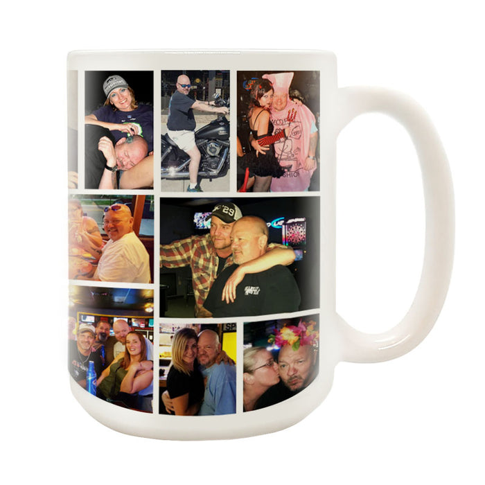 CUSTOM Memorial Coffee Mug - 22 Slot Collage - 15 Ounce