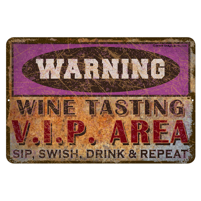 CUSTOMIZABLE Vintage Metal Bar Sign - 12" x 18" - Warning