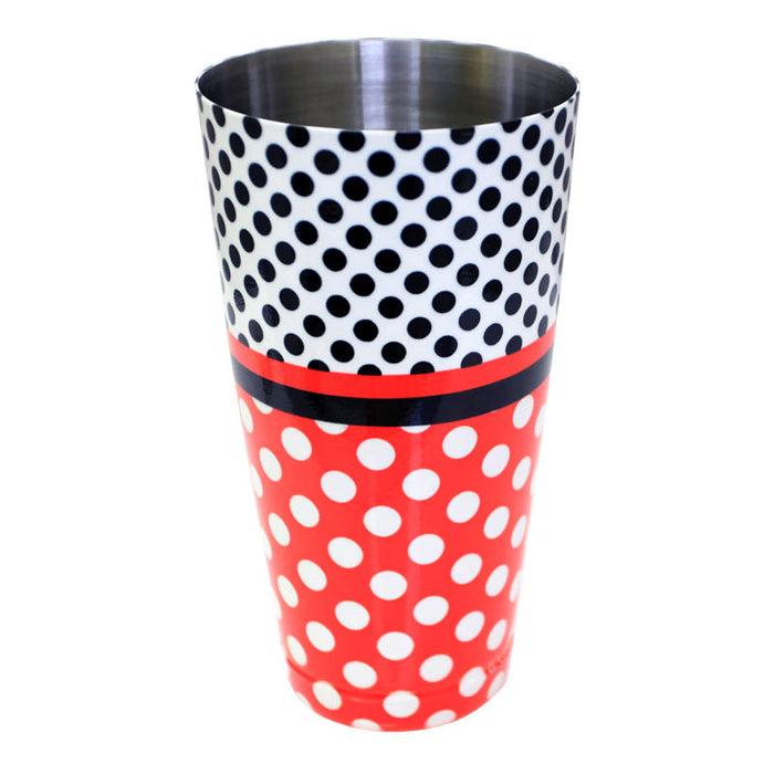 Cocktail Shaker Tin - Printed Designer Series - 28oz weighted - Minnie Mouse Polka Dots