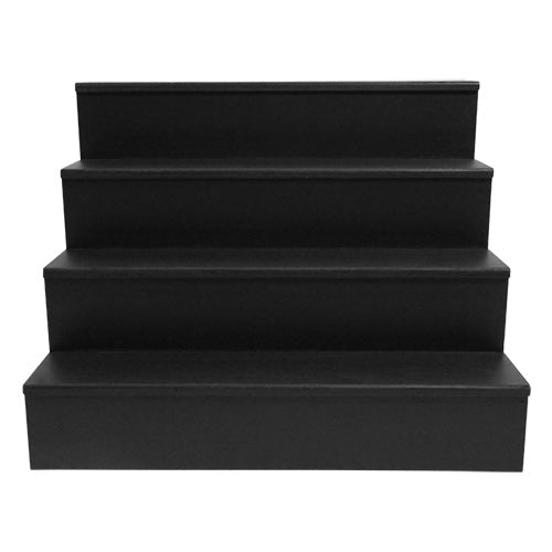 Wooden Liquor Shelves - 4 Tier - Black