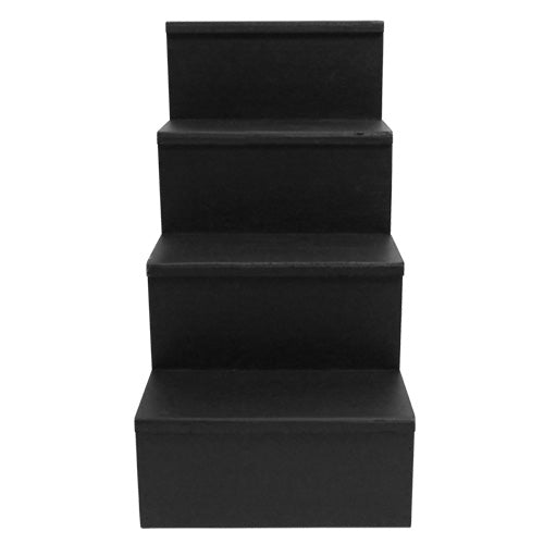 Wooden Liquor Shelves - 4 Tier - Black