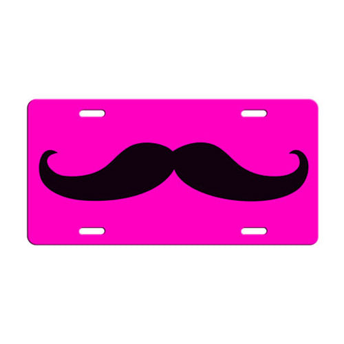 Mustache Themed License Plates - Pink