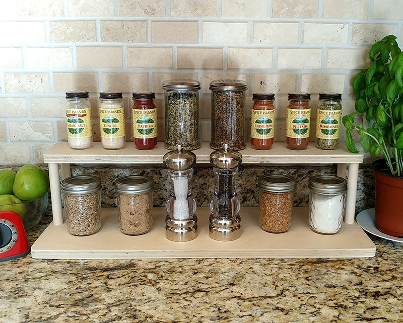 Counter Caddies™ - NATURAL - 24" STRAIGHT Shelf - Culinary / Spice Rack 