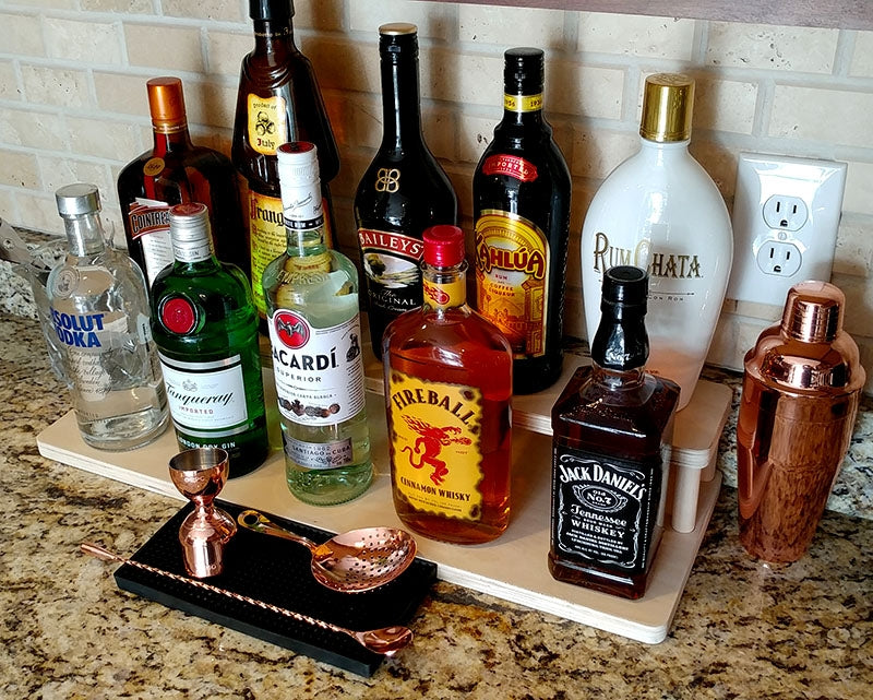 Counter Caddies™ - NATURAL - 24" STRAIGHT - Liquor/Wine Bottle Display