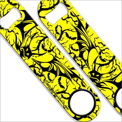 Speed Bottle Opener / Bar Key - Neon Yellow Bats