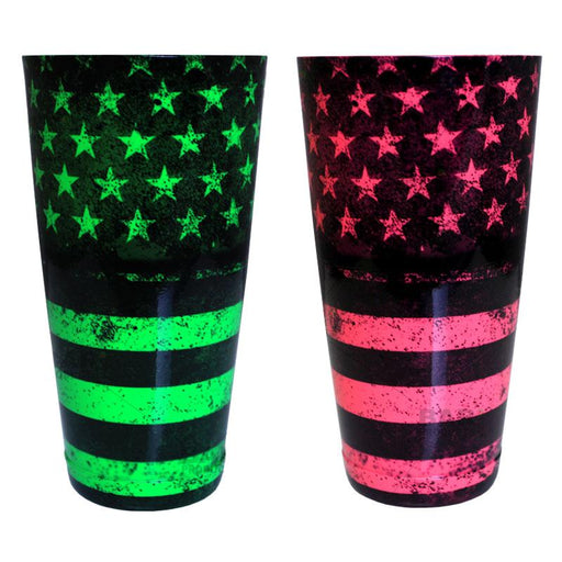 Cocktail Shaker Tin - Printed Designer Series - 28oz weighted - NEON U.S. Flag