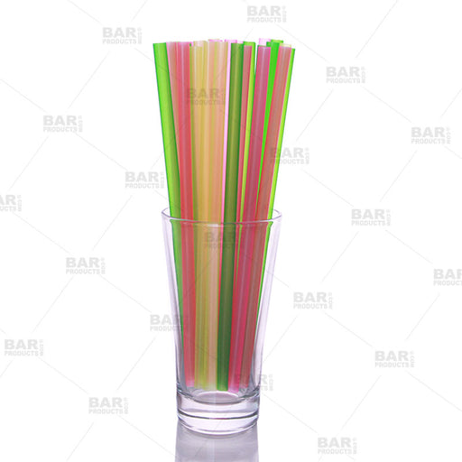 BarConic® 8" Straws - Assorted Neon