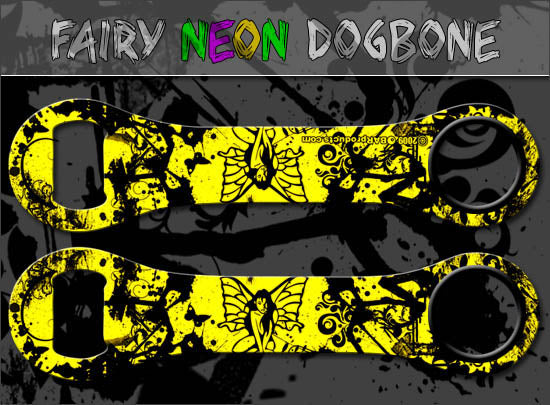 Dog Bone Bottle Opener / Bar Key - Neon Tribal Fairy - Color Options