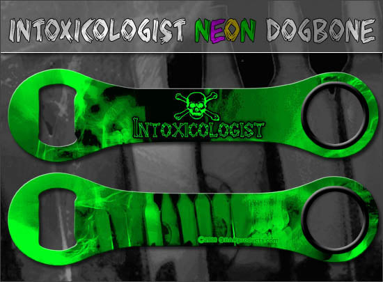 Dog Bone Bottle Opener / Bar Key - Neon Intoxicologist - Color Options