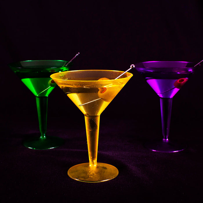 2 Piece Martini Glasses - Assorted Neon - 12 count - 9 ounce