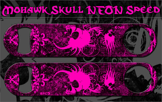 Mohawk Skulls Neon Pink 