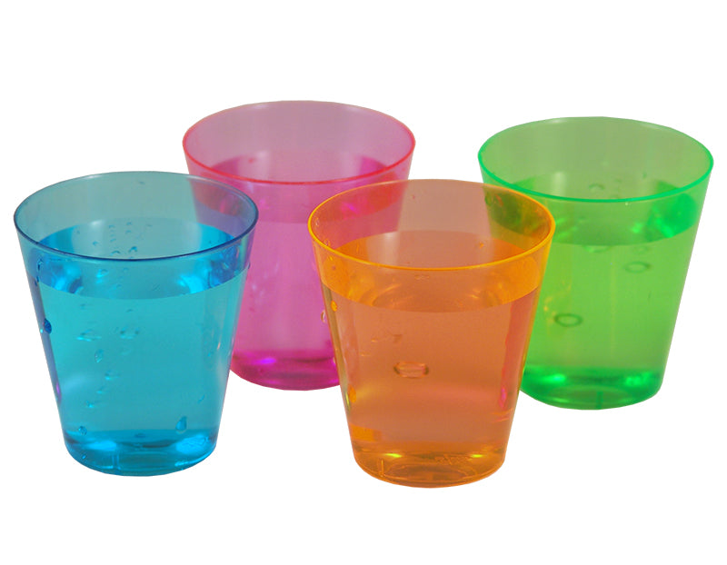 Shot Cups - Neon Plastic 2 ounce - Pack of 50 w/ Color Options