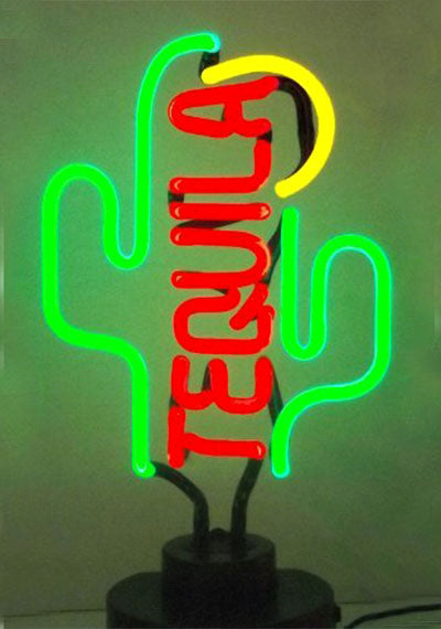 Tequila Cactus Neon Sculpture