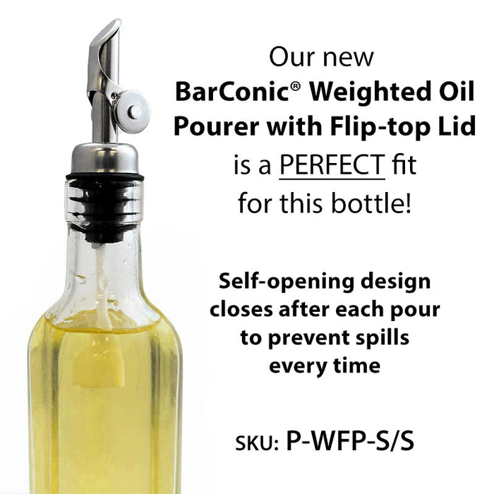 BarConic® Antique Glass Bottle - Oil - Vinegar - Mixer - 6oz