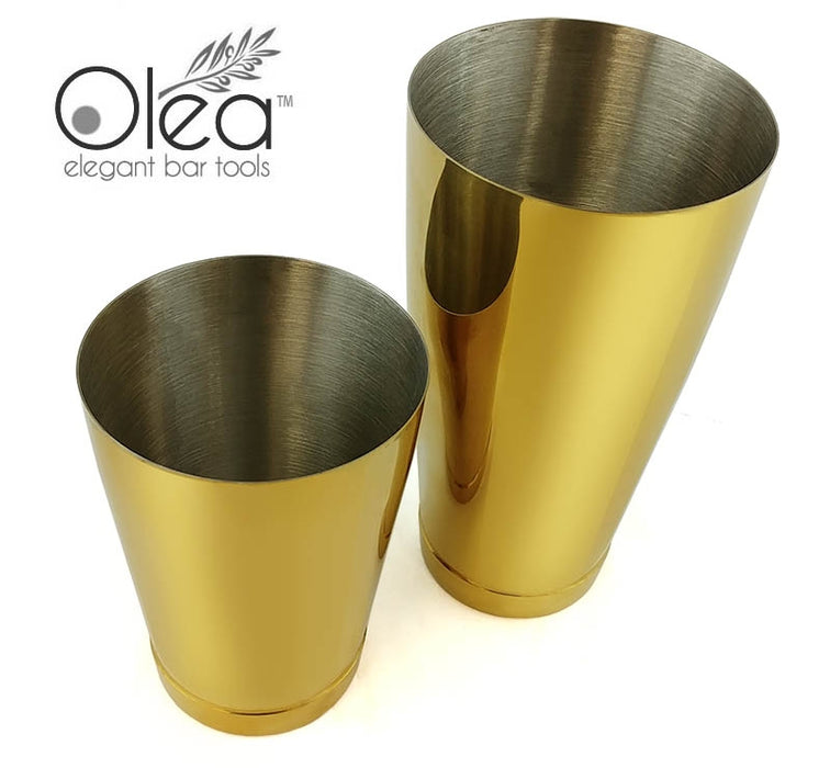 Olea™ Cocktail Shaker Set - Gold Plated - 2 Piece (28 and 16 ounce Tins) 