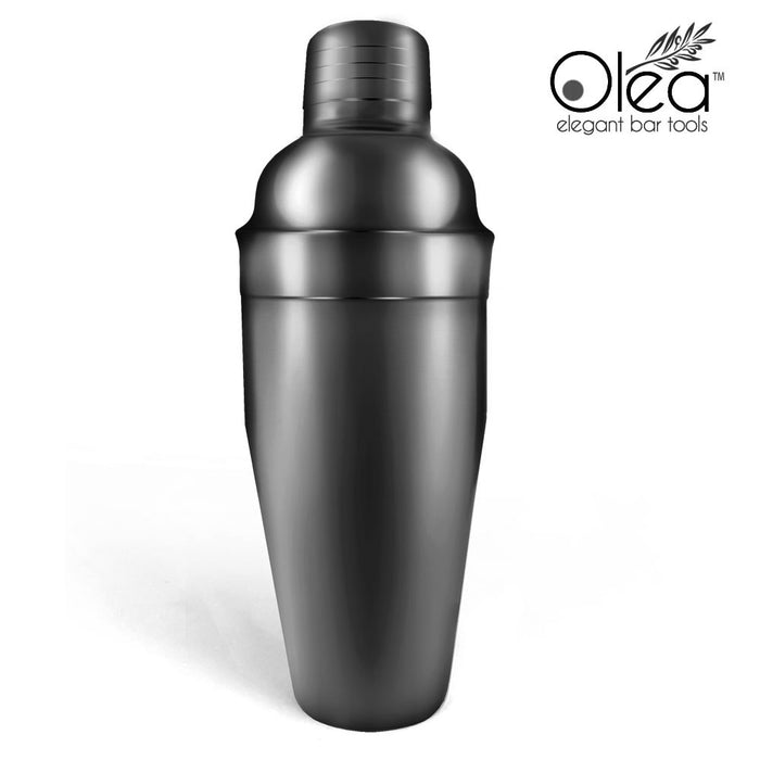 Olea™ 3-Piece Cocktail Shaker Deluxe - Gunmetal Plated - 24 ounce