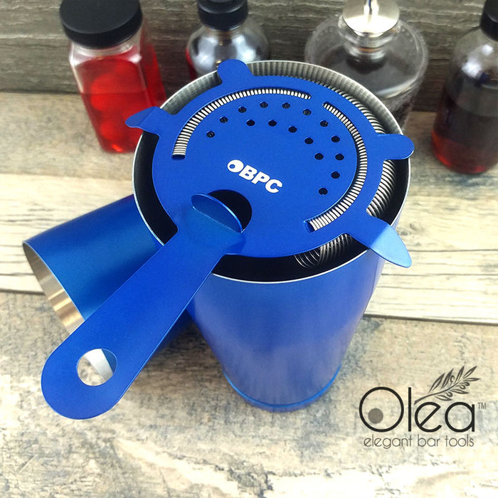 Olea™ Cocktail Strainer - 4 Prong - Metallic NEON Blue