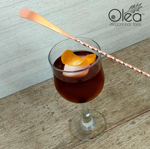 Olea™ Copper Plated Bar Spoon - Bent Tip - 50cm Length