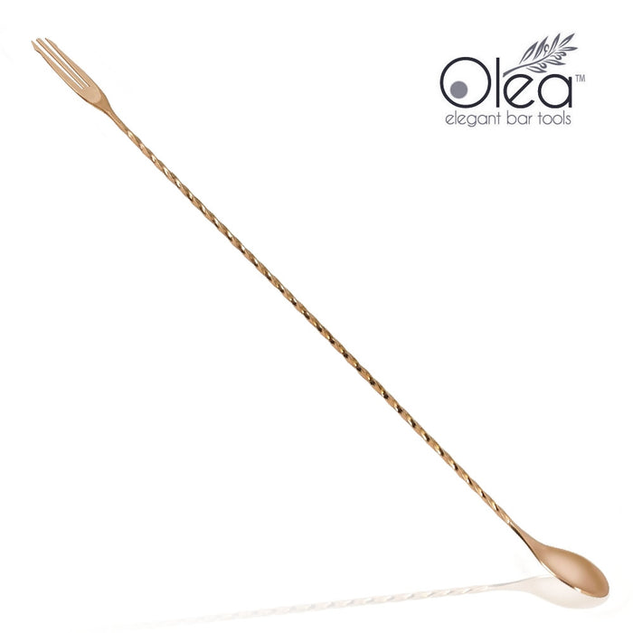 Olea™ Copper Plated Bar Spoon - Trident Fork Tip - 40cm Length