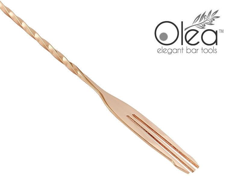 Olea™ Bar Set - Copper Plated - 4 Piece (Bar Spoon Tip Option)