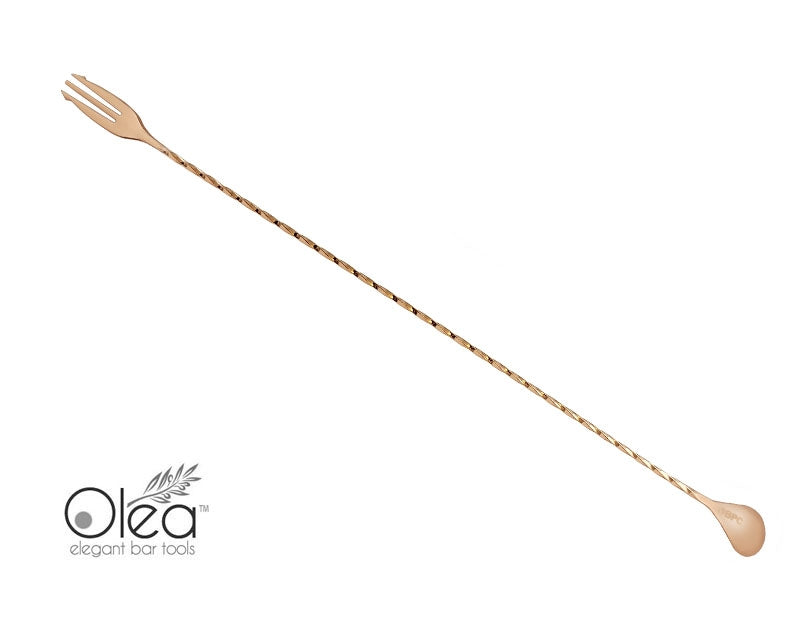 Olea™ Copper Plated Bar Spoon - Trident Fork Tip - 50cm Length