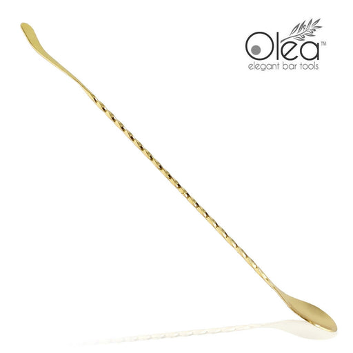 Olea™ Gold Plated Bar Spoon - Bent Tip - 30cm Length