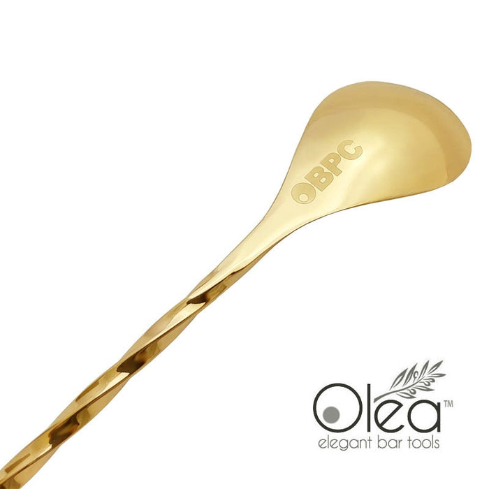 Olea™ Gold Plated Bar Spoon - Bent Tip - 40cm Length