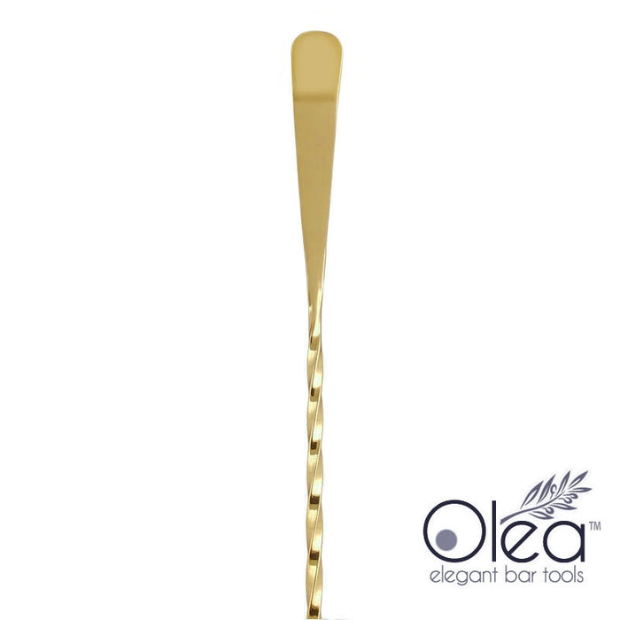 Olea™ Gold Plated Bar Spoon - Bent Tip - 40cm Length