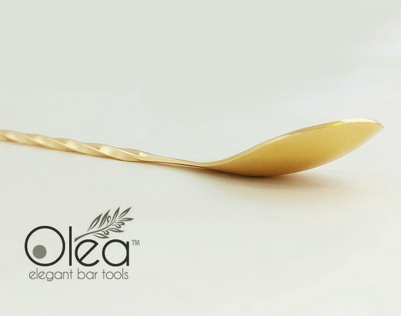 Olea™ Gold Plated Bar Spoon - Bent Tip - 40cm Length