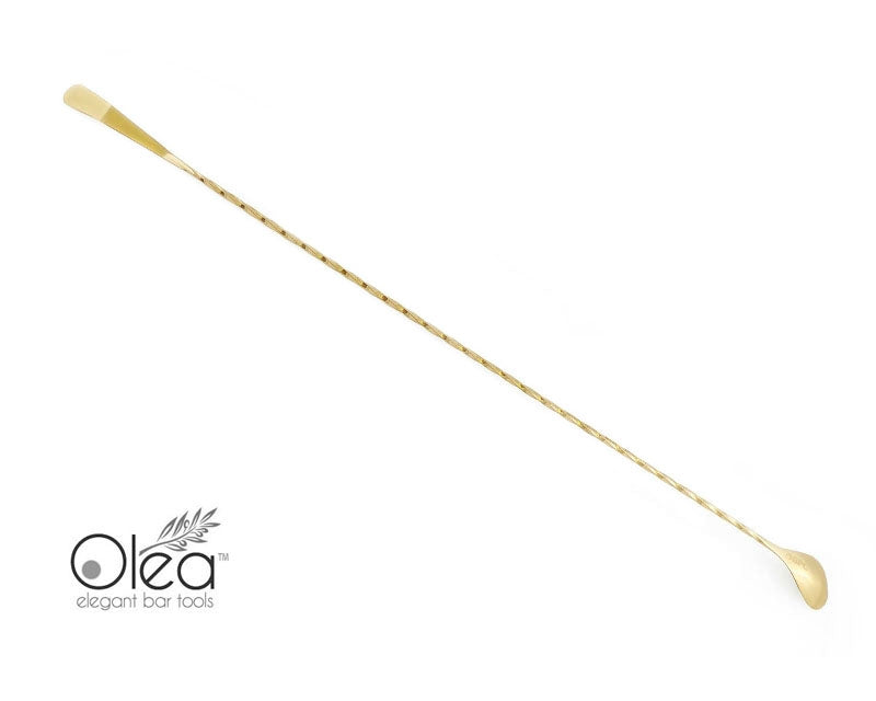 Olea™ Gold Plated Bar Spoon - Bent Tip - 50cm Length