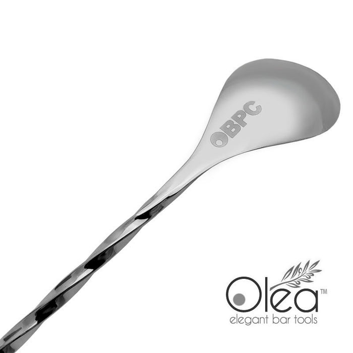 Olea™ Gunmetal Plated Bar Spoon - Bent Tip - 30cm Length