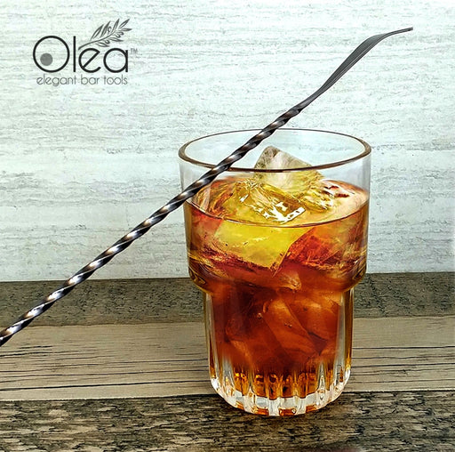 Olea™ Gunmetal Plated Bar Spoon - Bent Tip - 40cm Length