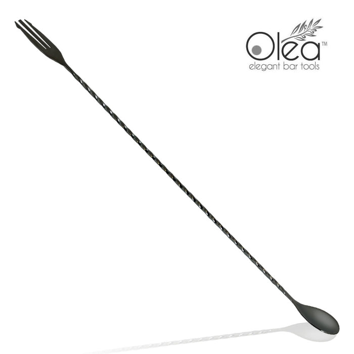 Olea™ Gunmetal Plated Bar Spoon - Trident Fork Tip - 40cm Length